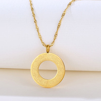 Collier pendentif musulman rond creux à vendre chaud, plaqué or 18 carats, chaîne à vagues d'eau, acier inoxydable, collier islamique