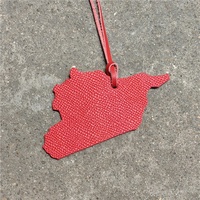 Porte-clés en cuir de vachette véritable en forme de carte de Syrie, breloque pour sac, cadeau pour femmes et filles, directement de l'usine