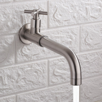Robinet de lavabo mural moderne en laiton à poignée croisée, à eau froide uniquement, pour salle de bain