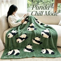 Tapisserie Panda Mignon pour la Détente et le Calme, Ambiance Nature Zen, Douce et Moelleuse, Chaude, pour la Maison, le Bureau, la Sieste, la Chambre