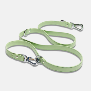 Custom <strong>Double</strong> Clip Versatile <strong>Lead</strong> Dog Leash High-Quality Vegan Leather <strong>Double</strong> <strong>Ended</strong> Dog <strong>Lead</strong> - Product Image 1