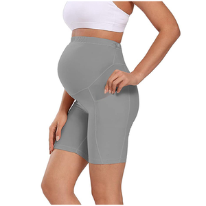 LOGO personnalisé <span class=keywords><strong>Fitness</strong></span> taille haute, pantalon amincissant de grossesse pour femmes enceintes, Leggings avec poches, vente en gros - Product Image 4