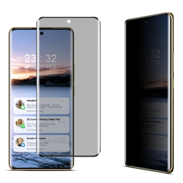 Wholesale for Realme 12 Pro 5G / 12 Pro+ 5G High Quality 3D Curved HD Full Screen Anti-spy Tempered Glass Screen Protective Film