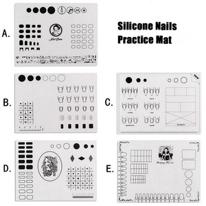 Plantilla enrollable <span class=keywords><strong>para</strong></span> decoración de uñas, hojas de entrenamiento, esterilla de práctica de uñas de silicona acrílica Flexible - Product Image 2