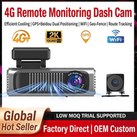 Caméra de tableau de bord de voiture 4K+1K avec double objectif avant et arrière, suivi en direct 4G, Wi-Fi, GPS, 2 caméras 4K