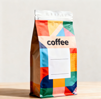 Sacs de café ODM OEM à fond plat personnalisés 250g 12oz 1kg pochette d'emballage zip-lock pour conserver les grains de café avec valve