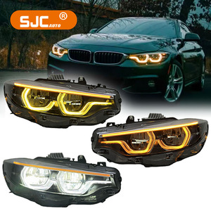 Đèn pha kiểu SJC IKON V2 màu <span class=keywords><strong>v</strong></span>àng trắng hổ phách cho BMW 4 Series F32 F33 F36 F82 M4, đèn trước ba màu có thể chuyển đổi - Product Image 1