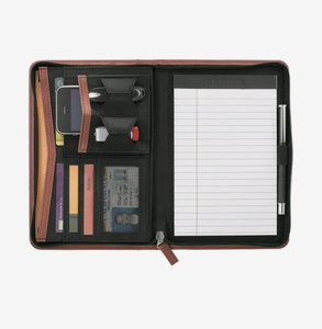 Ensemble cadeau promotionnel exécutif personnalisé avec votre logo, mini porte-documents zippé en similicuir, organiseur d'affaires - Product Image 4