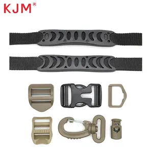 Kjm logotipo personalizado pulseira de borracha pvc, transportar alça para mochila tática, bolsa para câmera