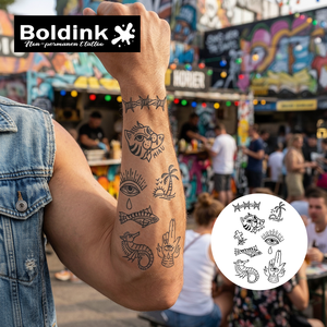 <span class=keywords><strong>Tatouage</strong></span> semi-permanent Boldink personnalisé réaliste motif Tigre Chat Fil <span class=keywords><strong>Barbelé</strong></span>, imperméable, longue durée 2 semaines, encre Jagua - Product Image 3
