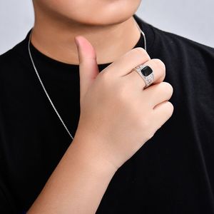 Anillos de diseño personalizados para <span class=keywords><strong>hombre</strong></span>, joyería de plata de ley 925, con diseño de resina y cenizas, negro, grande, Onyxt - Product Image 5