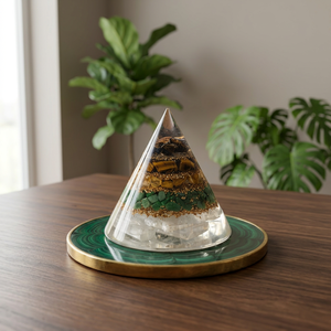 Pyramide d'orgonite Dhan Yog Organ, cône en cristal, pierre semi-précieuse, artisanat en résine, fait main, décoration religieuse, cadeau spirituel - Product Image 5
