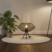Lampe de chevet décorative, lampe de table noire en forme de cage, 220V, en fer, style nordique minimaliste, simple, pour salon