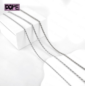 Cadena de Plata 925 de 3mm 4mm 5mm con Cordón Trenzado y Cierre Iced Out de Moissanita VVS, Cadena de Cuerda Retorcida, <span class=keywords><strong>Stock</strong></span> en EE. UU. - Product Image 4
