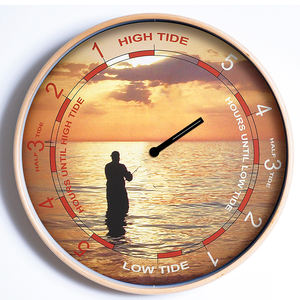 Horloges murales de marée à cadre en bois rond simple et moderne de 12 pouces <span class=keywords><strong>horloge</strong></span> cadeau avec logo personnalisé - Product Image 5