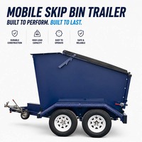 Remorque à benne basculante mobile standard australienne de 4 m³ pour déchets lourds avec système de vidage hydraulique