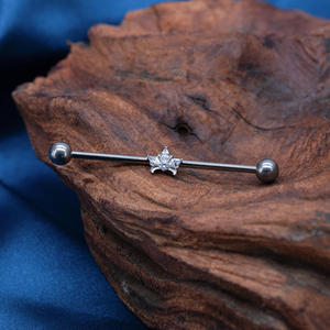 Pendientes de titanio de moda fina de 14g al por mayor en stock para piercing industrial de oreja, joyería corporal - Product Image 5
