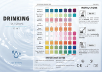 Kit de Prueba de Calidad del Agua Vista 10 en 1, Tiras Reactivas para pH, Dureza, Plomo, Cloro, Agua de Pozo, Agua Potable