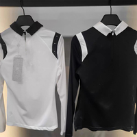 Nouveau T-shirt sportif respirant à manches longues pour femme avec fermeture éclair au dos pour usage décontracté/sportif, anti-déchirure