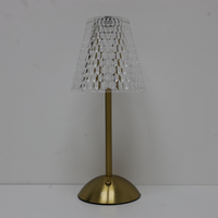 Lampe de table à LED sans fil rechargeable, classique, dorée, luxueuse, à commande tactile, pour la lecture, la décoration de restaurant, de mariage, lampe de chevet à intensité variable
