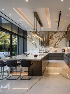 Muebles Completos, Modelo Plano, Estilo Moderno y Elegante, Modular de Lujo, Proveedor de Exteriores, Gabinete de Cocina Personalizable y Económico - Product Image 2