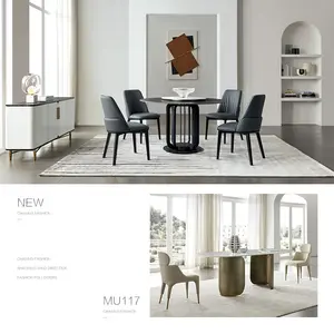 Ajj Mu Italiaanse Stijl Meubels Minimalistische Licht Luxe Lederen Sofa Designer Villa High-End Hele Huis Custom