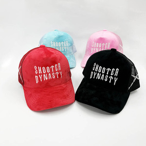 Sublimación Suede Trucker Hat Gorra de béisbol Gorra Velour Design 5 Panel Custom Vone Dutch Velvet Trucker Hat Cap - Product Image 6
