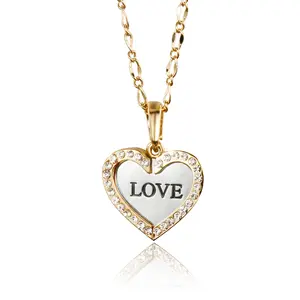 Heart shape jewelry set pendant earring 2021 hot sale 18k gold plating love jewellery wholesale