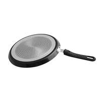 Wajan Crepe Anti Lengket Black Metal dengan Lapisan Sehat, Wajan Pipih Tawa Dosa Tortilla, Wajan Omelet, Cocok untuk Semua Jenis Kompor, Aman untuk Oven