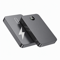 Batterie externe magnétique sans fil 5000mAh 10000mAh 22.5W GaN Type-C à charge rapide avec affichage LED en aluminium, logo personnalisé, commande en gros