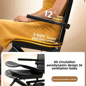 Fauteuil roulant pliable ergonomique portable en alliage d'aluminium léger, petit chariot de voyage pour personnes âgées, subvention de l'État - Product Image 4