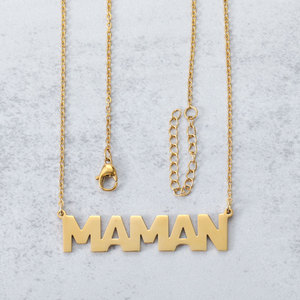 Día DE LA MADRE Real 18K chapado en oro 314L titanio acero MAMA letra collar deslustre libre Acero inoxidable mamá Collar para mujer