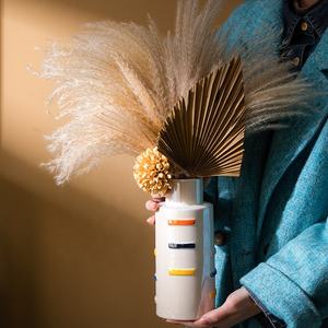 Jarrón <span class=keywords><strong>de</strong></span> Cerámica <span class=keywords><strong>con</strong></span> Bloques <span class=keywords><strong>de</strong></span> Color, Jarrón <span class=keywords><strong>de</strong></span> <span class=keywords><strong>Flores</strong></span> <span class=keywords><strong>de</strong></span> Lujo Moderno para Decoración del Hogar - Product Image 5