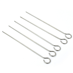 Soporte vertical de acero inoxidable para brochetas, soporte de mesa para brochetas de barbacoa, colgador de carne con plato - Product Image 3