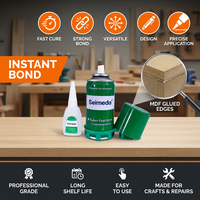 Colle MDF à séchage rapide, super adhésif instantané haute résistance et activateur en aérosol pour ateliers de menuiserie et travaux d'ameublement