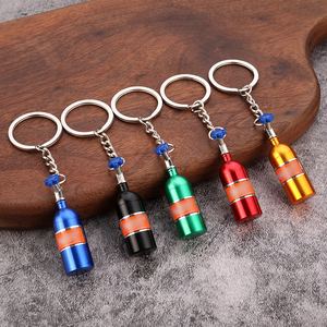 Creative Mini <strong>NOS</strong> Turbo Keychain Colorful Metal Nitrous <strong>Bottle</strong> Stash Box Novelty Gift Car Motorcycle Accessory Wholesale - Product Image 1
