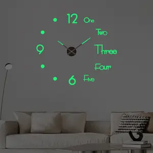 Büyük 3D DIY duvar saati akrilik ayna yüzey dekorasyon için duvar saati siyah akrilik duvar saati oturma odası yatak ofis