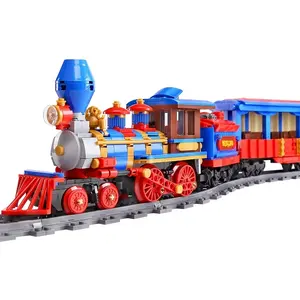 12004 रिमोट कंट्रोल सपना ट्रेन शौक ट्रेन और स्टेशन मॉडल बच्चों के शैक्षिक ईंटों DIY खिलौना बिल्डिंग ब्लॉक ट्रेन कार
