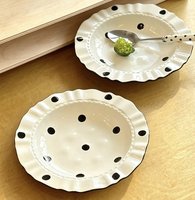 Assiettes à petit-déjeuner en céramique de la série BoBo, assiettes à salade, plats profonds pour le dîner, vaisselle de table pour la maison