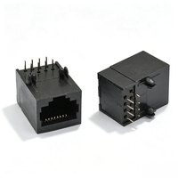 Connecteur réseau modulaire RJ45 blindé CAT6 UTP à montage sur panneau, série 59, à port unique 8P8C, en plastique noir, pour câble à fil unique