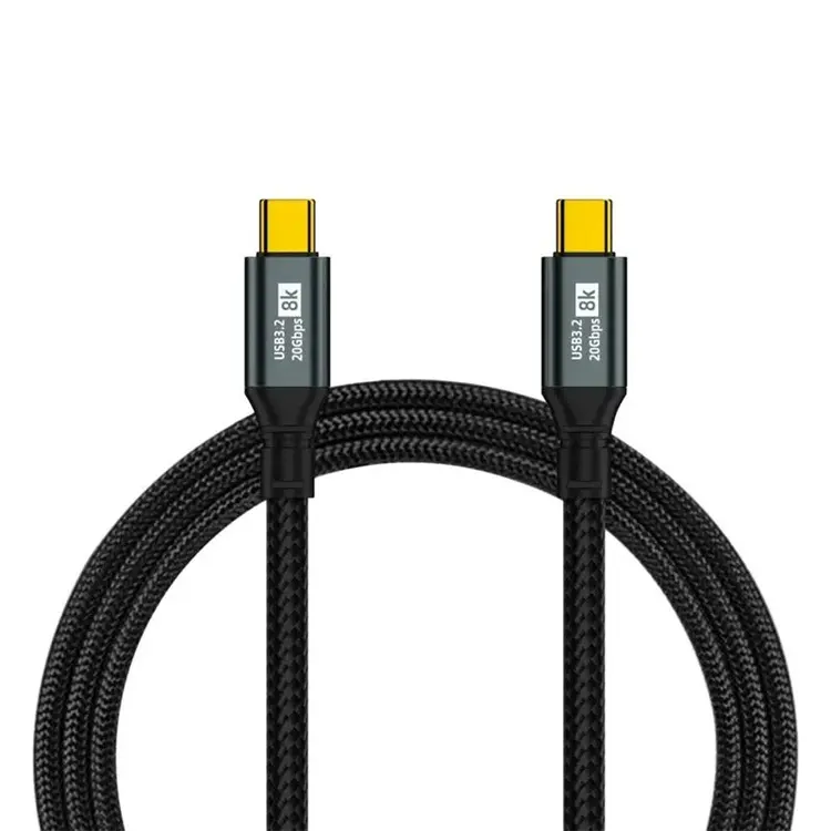 Kabel pengisi daya tipe C, kabel pengisian daya Cepat 100W, kabel USB C ke USB C, transmisi Cepat 20 Gbps untuk komputer