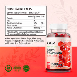 Gummies de nutrition sportive à <span class=keywords><strong>l</strong></span>'acétyl-<span class=keywords><strong>L</strong></span>-carnitine pour stimuler le métabolisme, favoriser la combustion <span class=keywords><strong>des</strong></span> graisses, gummies énergétiques avec <span class=keywords><strong>L</strong></span>-carnitine - Product Image 4