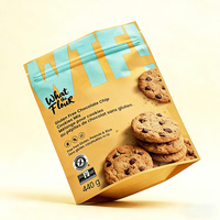 Sachet refermable personnalisé en aluminium pour aliments, sac de conservation auto-scellant de qualité alimentaire avec fermeture éclair, idéal pour biscuits et snacks