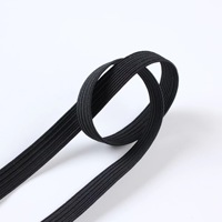 Biais double plié blanc et noir, bande élastique plate tricotée tressée, corde élastique tressée, cordon extensible en rouleau de 3 mm pour la couture