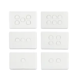 YOUU hot sales Australian standard electrical wall switch1 2 3 4 5 6 Gang switch socket home hotel light wall switch