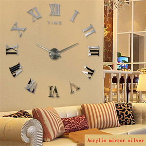 <span class=keywords><strong>Chiffre</strong></span> <span class=keywords><strong>romain</strong></span> horloges murales 3D bricolage miroir horloge murale acrylique autocollant mode horloges à Quartz montre décoration de la maison reloj de pared - Product Image 2