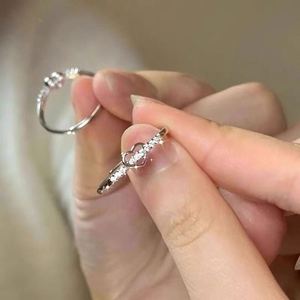<b>Silver</b> Color Hollowed-out Heart Shape Open <b>Ring</b> Cute Fashion Love Jewelry Girl Gifts <b>Adjustable</b> Open Size <b>Ring</b> - Product Image 5
