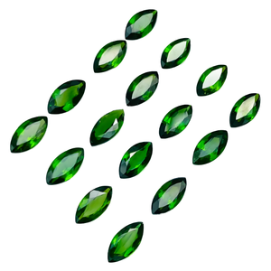 Natural Chrome Diopside Marquise Faceted Gemstone Lot Deep Green Sparkling Loose Stones Mix Size for Fine Jewelry Wholesale - Product Image 1