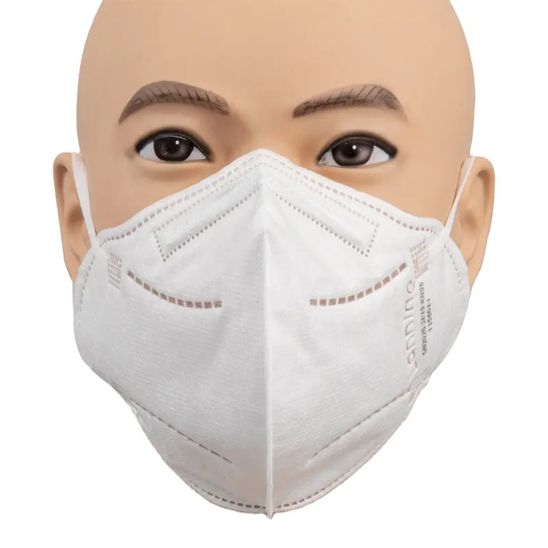 Folding FFP2 Disposable White Face Mask Earloop 5 Layer Kn95 Dust Mask