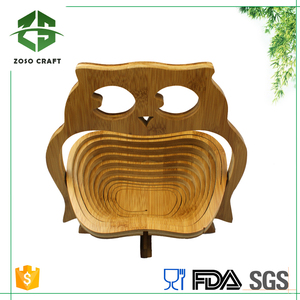 Vente de gros Panier de fleurs en bambou en forme de <span class=keywords><strong>pingouin</strong></span> fait à la main Panier de fruits secs Service de restauration Plateau de noix Dessous de verre - Product Image 4